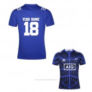 Maillot Nouvelle-zelande All Blacks Rugby Bleu Font01