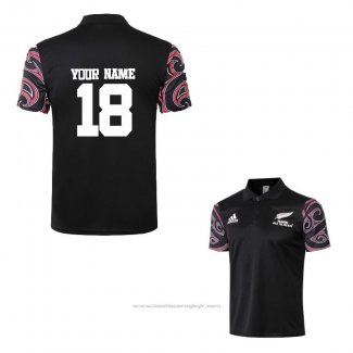 Maillot Polo Nouvelle-zelande All Blacks Maori Rugby 2019 Noir Font01