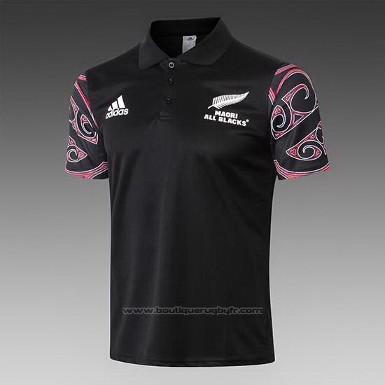 Maillot Polo Nouvelle-zelande All Blacks Maori Rugby 2019 Noir Font02